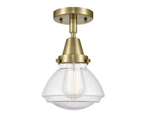 Olean - 1 Light - 7 inch - Antique Brass - Flush Mount (447-1C-AB-G324-LED)