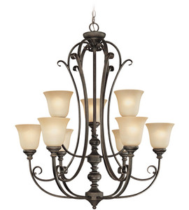 Barrett Place 9 Light Chandelier In Mocha Bronze (24229-MB)
