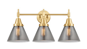 Cone - 3 Light - 26 inch - Satin Gold - Bath Vanity Light (447-3W-SG-G43)