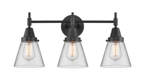 Cone - 3 Light - 24 inch - Matte Black - Bath Vanity Light (447-3W-BK-G62-LED)