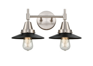 Railroad - 2 Light - 17 inch - Satin Nickel - Bath Vanity Light (447-2W-SN-M6-BK-LED)
