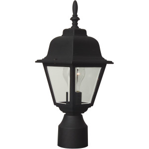 French Style 1 Light Outdoor Post Mount in Textured Black (Z325-TB)