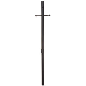 84" Fluted Direct Burial Post w/ Photocell & Convenience Outlet in Textured Black (Z8994-TB)