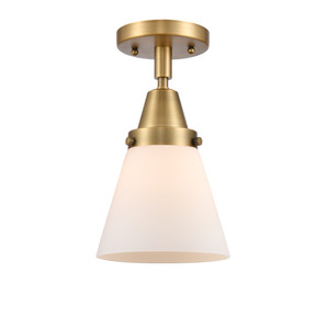 Cone - 1 Light - 6 inch - Brushed Brass - Flush Mount (447-1C-BB-G61-LED)