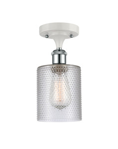 Cobbleskill - 1 Light - 5 inch - White Polished Chrome - Semi-Flush Mount (516-1C-WPC-G112-LED)