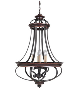 Stafford 6 Light Foyer In Aged Bronze/Textured Black (38736-AGTB)