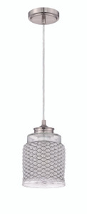 1 Light Mini Pendant W/Cord In Brushed Polished Nickel (P460BNK1)