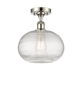 Ithaca - 1 Light - 10 inch - Polished Nickel - Semi-Flush Mount (516-1C-PN-G555-10CL)