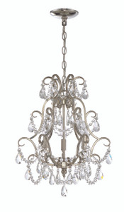3 Light Mini Chandelier In Polished Nickel (1133C-PLN)