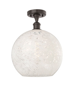 White Mouchette - 1 Light - 12 inch - Oil Rubbed Bronze - Semi-Flush Mount (516-1C-OB-G1216-12WM)