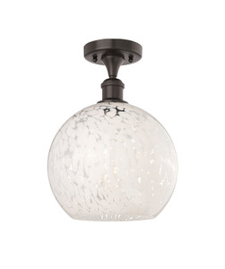 White Mouchette - 1 Light - 10 inch - Oil Rubbed Bronze - Semi-Flush Mount (516-1C-OB-G1216-10WM)