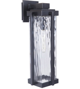 Pyrmont 1 Light Large Outdoor Wall Lantern in Oiled Bronze Gilded with Clear Hammered Glass (Z2624-OBG)