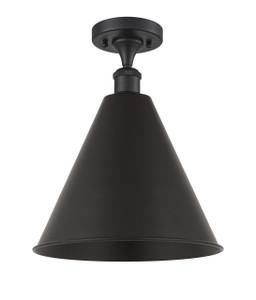 Berkshire - 1 Light - 16 inch - Matte Black - Semi-Flush Mount (516-1C-BK-MBC-16-BK-LED)