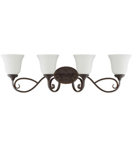 Barrett Place 4 Light Vanity In Mocha Bronze With White Glass (24204-MB-WG)