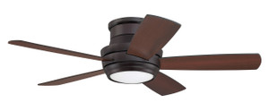 Tempo Hugger 44" 5-Blade Ceiling Fan in Oiled Bronze w/ Oiled Bronze/Walnut Blades; Light Kit Included (optional) (TMPH44OB5)