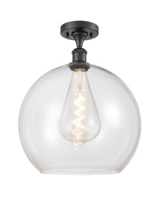 Athens - 1 Light - 14 inch - Matte Black - Semi-Flush Mount (516-1C-BK-G122-14-LED)