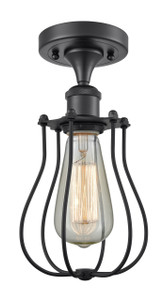 Muselet - 1 Light - 6 inch - Matte Black - Flush Mount (516-1C-BK-CE513-BK-LED)