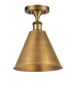 Berkshire - 1 Light - 12 inch - Brushed Brass - Semi-Flush Mount (516-1C-BB-MBC-12-BB-LED)