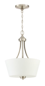Grace 3 Light Inverted Pendant In Brushed Polished Nickel (41943-BNK)