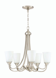 Grace 5 Light Chandelier in Brushed Polished Nickel (41925-BNK) Grace 5 Light Chandelier in Brushed Polished Nickel (41925-BNK)