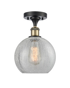 Athens - 1 Light - 8 inch - Black Antique Brass - Semi-Flush Mount (516-1C-BAB-G125-8-LED)
