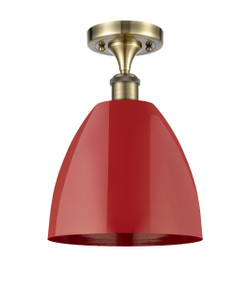 Plymouth - 1 Light - 9 inch - Antique Brass - Semi-Flush Mount (516-1C-AB-MBD-9-RD-LED)