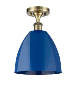 Plymouth - 1 Light - 9 inch - Antique Brass - Semi-Flush Mount (516-1C-AB-MBD-9-BL)
