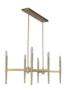 Ella 6 Light Chandelier In Satin Brass (44626-SB) Ella 6 Light Chandelier In Satin Brass (44626-SB)