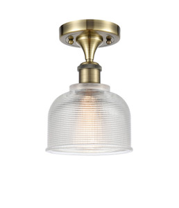 Dayton - 1 Light - 6 inch - Antique Brass - Semi-Flush Mount (516-1C-AB-G412-LED)