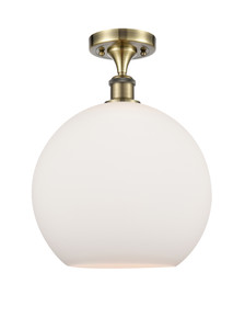 Athens - 1 Light - 12 inch - Antique Brass - Semi-Flush Mount (516-1C-AB-G121-12)