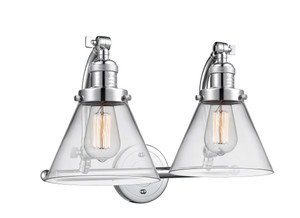 Cone - 2 Light - 18 inch - Polished Chrome - Bath Vanity Light (515-2W-PC-G42)