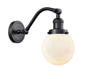 Beacon - 1 Light - 6 inch - Matte Black - Sconce (515-1W-BK-G201-6-LED)