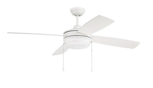 Laval 52" 4-Blade Ceiling Fan in Matte White w/ Matte White Blades; Integrated Light Kit (LAV52MWW4LK-LED)