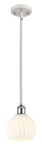 White Venetian - 1 Light - 6 inch - White Polished Chrome - Mini Pendant (516-1S-WPC-G1217-6WV)