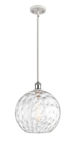 Athens Water Glass - 1 Light - 12 inch - White Polished Chrome - Mini Pendant (516-1S-WPC-G1215-12)