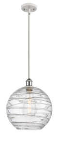Athens Deco Swirl - 1 Light - 12 inch - White Polished Chrome - Mini Pendant (516-1S-WPC-G1213-12-LED)