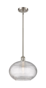 Ithaca - 1 Light - 12 inch - Brushed Satin Nickel - Mini Pendant (516-1S-SN-G555-12CL)