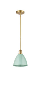 Plymouth - 1 Light - 8 inch - Satin Gold - Pendant (516-1S-SG-MBD-75-SF-LED)