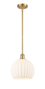 White Venetian - 1 Light - 10 inch - Satin Gold - Mini Pendant (516-1S-SG-G1217-10WV)