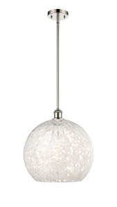 White Mouchette - 1 Light - 14 inch - Polished Nickel - Pendant (516-1S-PN-G1216-14WM)
