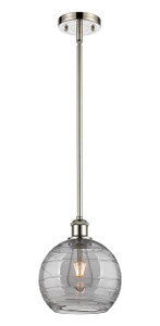 Athens Deco Swirl - 1 Light - 8 inch - Polished Nickel - Mini Pendant (516-1S-PN-G1213-8SM)