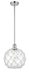 Farmhouse Rope - 1 Light - 10 inch - Polished Chrome - Mini Pendant (516-1S-PC-G122-10RW-LED)