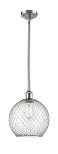 Farmhouse Chicken Wire - 1 Light - 10 inch - Polished Chrome - Mini Pendant (516-1S-PC-G122-10CSN)