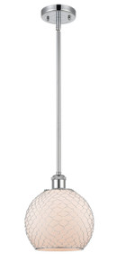 Farmhouse Chicken Wire - 1 Light - 8 inch - Polished Chrome - Mini Pendant (516-1S-PC-G121-8CSN)
