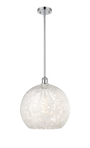 White Mouchette - 1 Light - 14 inch - Polished Chrome - Pendant (516-1S-PC-G1216-14WM)