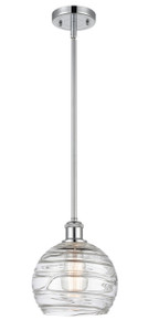 Athens Deco Swirl - 1 Light - 8 inch - Polished Chrome - Mini Pendant (516-1S-PC-G1213-8-LED)