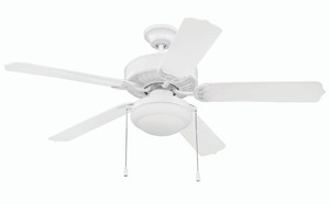 Enduro Plastic 52" 5-Blade Ceiling Fan with Light Kit in White w/ White Blades; Light Kit Included (optional) (END52WW5PC1) Enduro Plastic 52" 5-Blade Ceiling Fan with Light Kit in White w/ White Blades; Light Kit Included (optional) (END52WW5PC1)