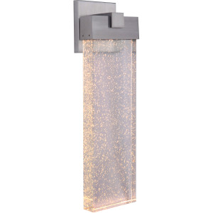 Aria 1 Light Large LED Outdoor Wall Lantern in Satin Aluminum (Z1624-SA-LED)