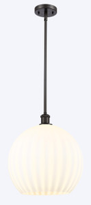 White Venetian - 1 Light - 14 inch - Oil Rubbed Bronze - Pendant (516-1S-OB-G1217-14WV)