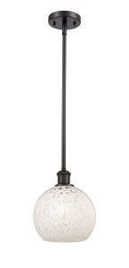 White Mouchette - 1 Light - 8 inch - Oil Rubbed Bronze - Mini Pendant (516-1S-OB-G1216-8WM)